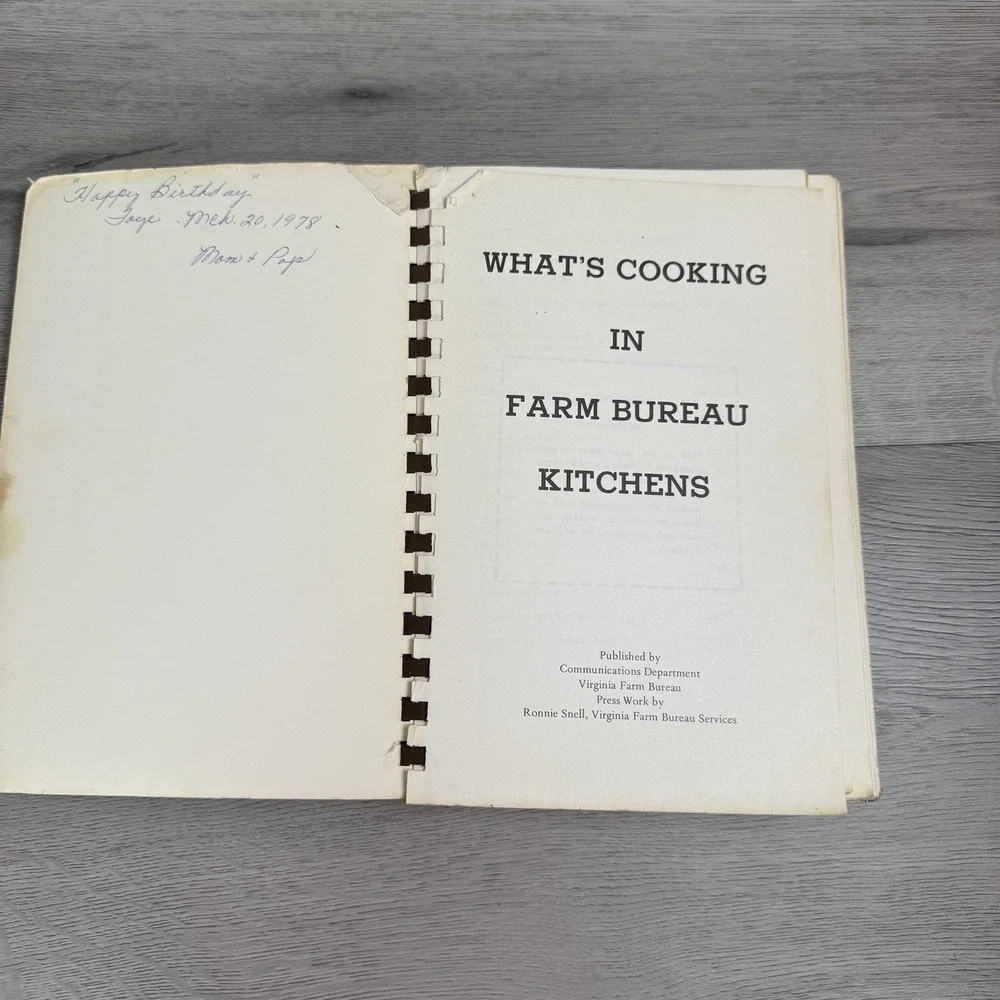 What's Cooking In Farm Bureau Kitchens 1976 Virginia Spiral Cookbook Cream